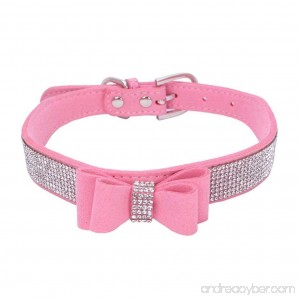 Sunward Dog Collars Diamond Bow Tie Crystal Rhinestone Pet Collar Designer Girl Boy Dog Collar - B0776TMB59