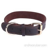 Taglory Genuine Leather Dog Collars/Military Grade Dog Training Collar for Small Medium Large Dogs/Soft and Durable Real Leather/Brown - B072JK1F5S
