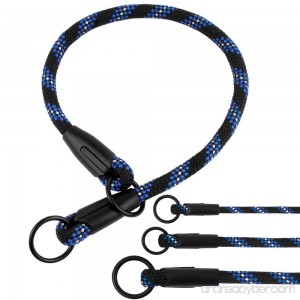 BronzeDog Rope Dog Choke Collar Braided Training Slip Collars for Dogs Small Medium Large Puppy - B07DNWMY7M