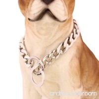 Fashion 12-36" Long 15mm Stainless Steel Silver Curb Dog Pet Chains Collars Necklace - B01JSD67TC
