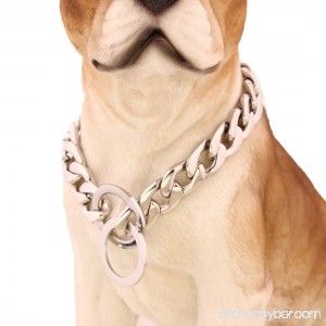Fashion 12-36 Long 15mm Stainless Steel Silver Curb Dog Pet Chains Collars Necklace - B01JSD67TC