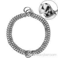 JJYPet Stainless Steel Double Chain Dog Chain Collar for Large Dog 2.5 mm Link 24 Inch - B0788MMSTW