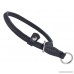 Round High Quality Genuine Rolled Leather Choke Dog Collar Black - B0116R5UE6