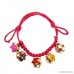 MENGDA Dog Collars New Adjustable Length 18-32CM Dogs Cats Collar with 5 Bells Pet Accessory Rose Red - B01N1JYP0H