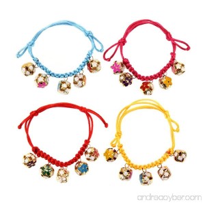 MENGDA Dog Collars New Adjustable Length 18-32CM Dogs Cats Collar with 5 Bells Pet Accessory Rose Red - B01N1JYP0H