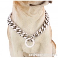 Stainless Steel Pet Dog Choke Collar  12 millimeters Wide  14-36 inches Available  Silver Tone  for Medium Dogs - B073F5VWK7