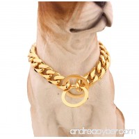 Strong Stainless Steel Curb Cuban Chain Metal Choke Collar Dog Training Collars Necklace Pet Neck Rope (15mm Wide) - B073DZLRRJ