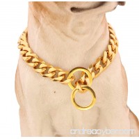 Strong Stainless Steel Curb Cuban Chain Metal Choke Collar Dog Training Collars Necklace Pet Neck Rope (17mm Wide) - B073F2YWV5
