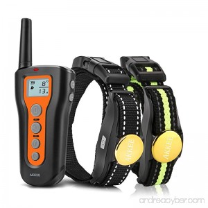 AKKEE Dog Training Collar Electric Dog Shock Collar Rechargeable & Waterproof Pet Trainer Collars with Beep Vibration Shock for Small Medium Large Dogs - B07DK26RP3