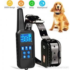 Dog Training Collar with Remote Waterproof Shock Collar 800 Yards Control with Beep Vibration and Harmless Shock Rechargeable No Barking Collar for Small Medium Large Dog - B07DRGLKFF