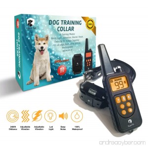 Dog Training E-Collar with Remote [ 2018 Edition ] - 2400 ft Range IPX7 Waterproof & Rechargeable Collar With Beep Vibration Light and Shock - Dog Shock Collar for Puppy Small Medium & Large Dogs - B07BWMNR8R