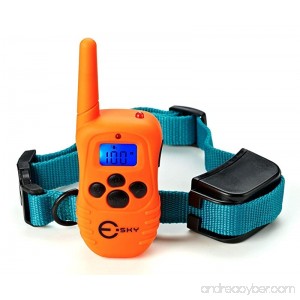 Esky Dog Training Collar Rainproof Rechargeable LCD Shock Collar 100 Level Vibration Static Shock - B00N8JTLZU