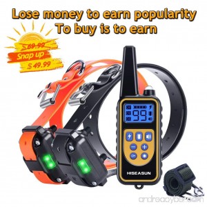 HISEASUN Remote Dog Training Collar Rechargeable with Beep Vibration and Shock Electronic Collar - B075CVGX99