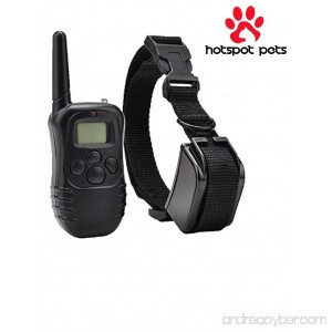 Hot Spot Waterproof Rechargeable LCD Shock Control Pet Dog Training Collar with 100 Level of Vibration + 100 Level of Static Shock - B00V3MXE5M