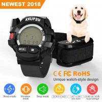 KKUP2U Dog Training Collar  Dog Shock Collar Beep/Vibration/Shock Electronic Collar  Rechargeable Remote IPX7 Waterproof 1000 Foot Range (10-120 LBS) - B07D9KWXDC