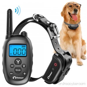 Peteast Remote Dog Training Collar Rechargeable and Waterproof Electronic Dog Trainer Shock Collar with Beep Vibration and Shock for All Size Dogs (10Lbs - 100Lbs) 1000ft Range - B07116MLXQ