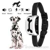 COSEZIN Dogs Bark Collar Dogs Training Collar with Beep Vibration and No Harm Shock 7 Adjustable Level for Tiny to Huge Dogs Rain Proof Rechargeable Anti Barking Collar (Silver) - B07DD4788N