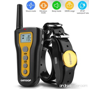Dog Training Collar Rechargeable & Waterproof Blind Operation with Anti-stuck Button Remote 1000ft Remote Range Training，Dog Shock Collar with Beep Vibration and Shock Mode for All Dogs. - B07F3T59H6