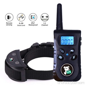 Fiddy Dog Shock Collar for Dog Training Waterproof No Bark Collar and 550 Yard Remote Pet Training Set for Puppy Small Medium Large Dogs - B07DW3BMSW