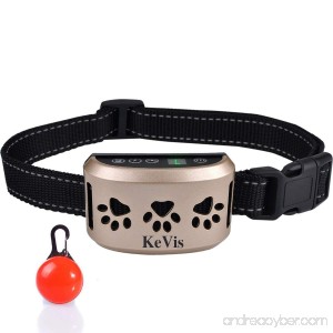 KeVis Bark Collar [2018 Upgrade Version] 7 Sensitivity Rechargeable Dog Barking Collar Beep/Vibration/Safe Shock or No/Anti Bark Reflective Collar for Small Medium Large Dogs Bonus Cool Led Tag by - B0772NPWCD
