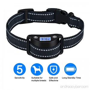 Kunya Bark Collar Rechargeable Puppy Bark Collar 5 Adjustable Sensitivity Modes Sound Vibration Shock No Bark Collar for Small Medium Large Dogs All Breeds Harmless and Humane - B07F8L5WSW