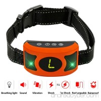 PETOWN [NEW 2018 VERSION FLASHING LIGHTS] Bark Collar with UPGRADED Smart Chip - Best Intelligent Dog Shock  Beep Anti-Barking Collar. No Bark Control for Medium/Large Dogs (orange) - B07DMF5B6Y