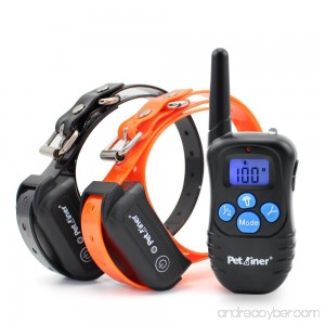 Petrainer PET998DBB2 100% Waterproof and Rechargeable Dog Shock Collar 330 yd Remote Dog Training Collar with Beep/Vibra/Shock Electric E-collar - B00W6ZHZMI