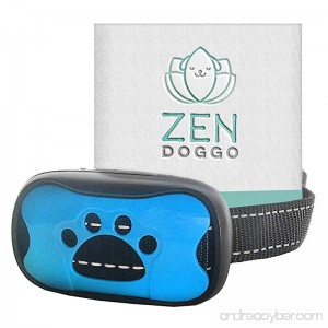 ZenDoggo Anti Bark Collar - NO SHOCK SAFE - Small to Large Dogs & Puppies - Vibration & Sonic Sound - Humane Electronic Training Device to Stop Barking - 7 Automatic Sensitive Adjustable Levels - B072KMGX8F