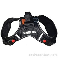 ALBCORP Reflective Service Dog Vest Harness  Woven Nylon  Neoprene Handle  Adjustable Straps  with Comfy Mesh Padding  and 2 Hook and Loop Removable Patches  XS to XL sizes. Red/Black/Gray/Blue - B07738C1S6
