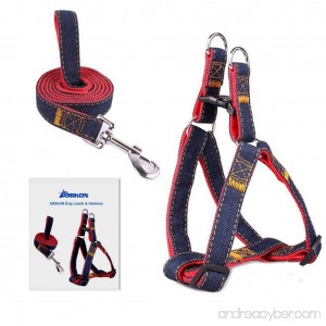 Dog Leash Harness ARIKON Adjustable and Heavy Duty Durable Denim Dog Leash Collar for Training Walking Running Best for Large Medium Small Dog - B00XP649U8