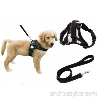 Heavy Duty Adjustable Pet Puppy Dog Safety Harness with Leash Lead Set Reflective No-Pull Breathable Padded Dog Leash Collar Chest Harness Vest with Handle for Small Medium Large Dogs Training Walking - B01LYV19MB