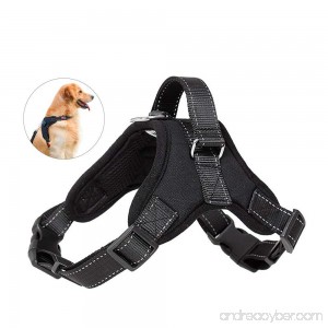PupMate Dog Harness Outdoor Pet Vest for Small Medium Large and Extra Large Dog 3M Reflective Material of No Pull Vest Harness & Dog Harness with Handle for Choice (Black) - B07C5SX17H