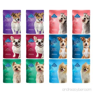 Blue Buffalo Divine Delights Wet Dog Food 6 Flavor Variety Bundle: (2) Duck (2) Lamb (2) Chicken (2) Turkey (2) Salmon and (2) Beef 3 Ounces Each (12 Pouches Total) - B00ZACO3TC