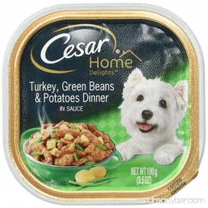 Cesar Home Delights Turkey Green Beans & Potatoes Dinner in Sauce (4-Individual Trays 3.5 oz Each) - B06XR2QYC2