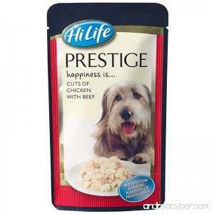 HiLife Prestige Cuts of Chicken with Beef Dog Food Pouches 150 g (Pack of 14 Total 2.1KG) - B005FVAGZS