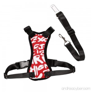 HANCIN Dog Car Harness Comfort Dog Vest with Adjustable Dog Car Seat Belt - B0788N6N94