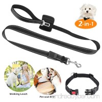HonFei Dog Leash Car Seat Belt Set  Dural Nylon Dog Leash  Reflective and Adjustable  Dog Harness with Collar for Vehicle and Running - B07BTHXVLC