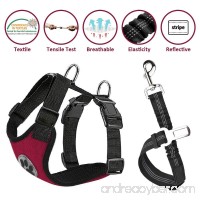 Nasus Dog Car Harness Seat Belt Vest Harness  Multifunction Adjustable Double Breathable Mesh Fabric with Car Vehicle Connector Belt for Dogs Travel Walking Trip - B07D55ZN1N