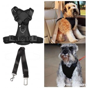 Pet Dog Cat Car Auto Vehicle Safety Harness with Tether Seatbelt Chest Plate Car Dog Harness Best Seat Belt Car Harness Restraints Seatbelts for Pets Dogs Adjustable - B01KHTKSIW