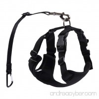 SCENEREAL Dog Safety Harness for Cars with Seat Belt  Adjustable Travel Vest Harness Black - B07B65NC95