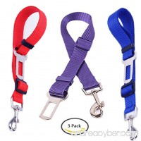 Seat Belt for Dogs Lonni 3pack Adjustable Seatbelts Harness Tether Loop Leash Vehicle Strap Clip Extender Puppy Car Seat Belts for Dogs (0.9829.5inch Random Color) - B074PR98J4