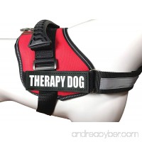 ALBCORP Reflective Therapy Dog Vest Harness  Woven Polyester & Nylon  Adjustable Service Animal Jacket  with 2 Hook and Loop Therapy Dog Removable Patches - B01IIHIZDK