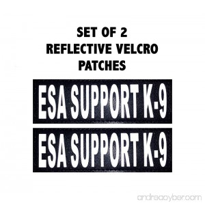 Doggie Stylz Set of 2 Reflective ESA Support K-9 Removable Patches for Service dog harnesses & vests. - B00XEVJJK4