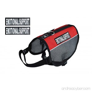 EMOTIONAL SUPPORT Service Dog mesh vest Harness Cool Comfort. Purchase comes with 2 reflective EMOTIONAL SUPPORT removable patches. PLEASE MEASURE your dog before ordering - B00KRJ3MQI