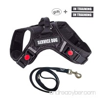 Lightjust Service Dog Vest Harness with Service Dog Patches+ Heavy Duty Dog Leash +IN TRAINING Patches No Pull Dog Harness 3M Reflective Comfort X Dog Harness  for Large Medium Small Dogs Black - B079H877LW