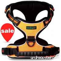 LovinPet Dog Harness  No Choking 3M Reflective No Pull Dog Harness Front Range Adjustable Pitbull Harness  600D Oxford Easy Control Dog Vest Harness for Medium & Large Dogs in Outdoor Training Walking - B0769KB7X3