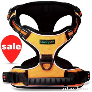 LovinPet Dog Harness No Choking 3M Reflective No Pull Dog Harness Front Range Adjustable Pitbull Harness 600D Oxford Easy Control Dog Vest Harness for Medium & Large Dogs in Outdoor Training Walking - B0769KB7X3