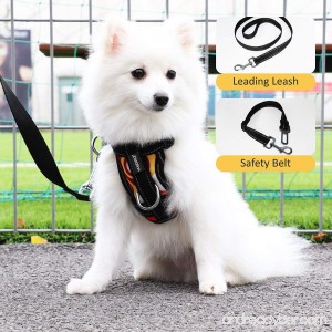 MUGENTER Adjustable Dog Safety Vest Harnesses Outdoor Walking Safety Chest Straps Vest Harness with Car Seat Belt Restraint Lead for Small Medium Large Extra-Large Dogs - B077CY5CBH