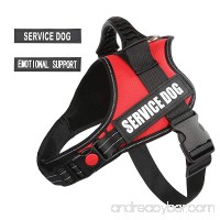 pawshoppie Real Reflective Service Dog Vest Harness with 2 Free Removable SERVICE DOG and 2 “EMOTIONAL SUPPORT’’ Patches  Woven Polyester & Nylon  Comfy Soft Padding(Red) - B07BVLB9PB