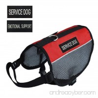 Prettypets Lightweight Service Dog Vest Cool Red Mesh Harness with 2 Free Removable "SERVICE DOG" and 2 “EMOTIONAL SUPPORT” Patches - B01M0T5UK9